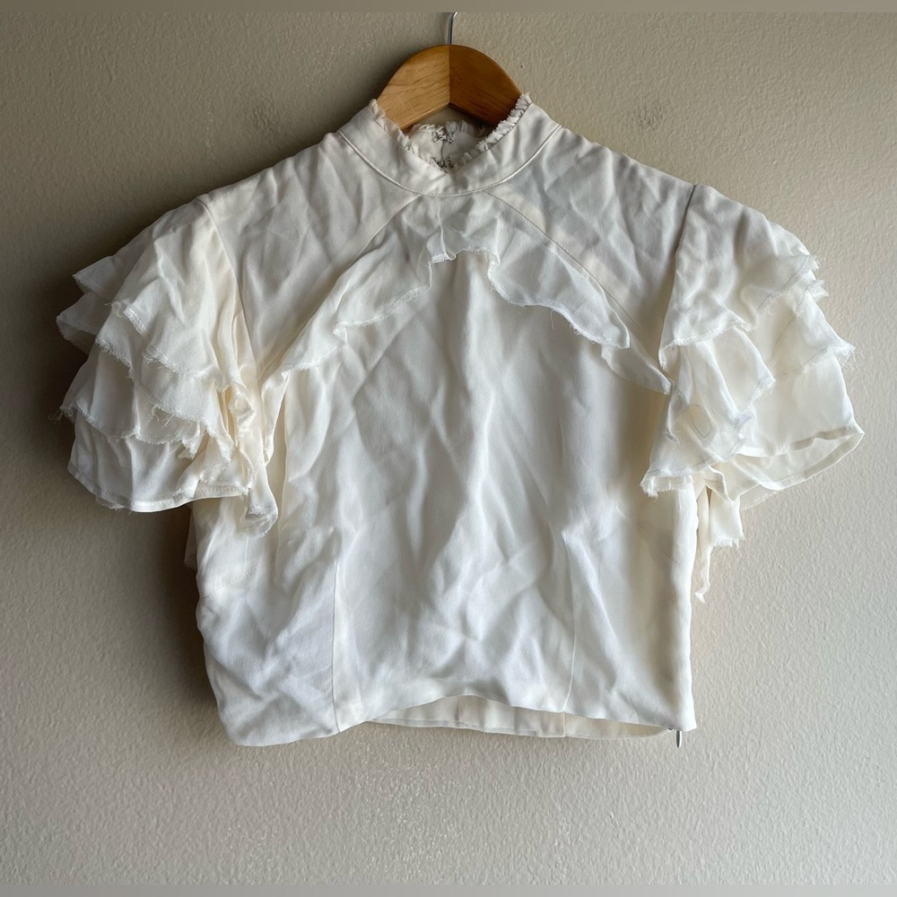 Reformation Women Cream Blouse Size 0